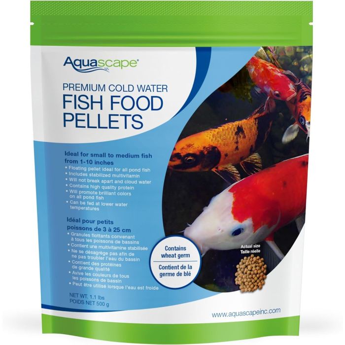 Aquascape Premium Cold Water Fish Food Pellets - Medium Pellets - 500g Bag