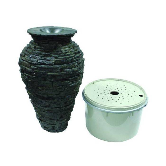 Aquascape Small Stacked Slate Urn Fountain Kit 